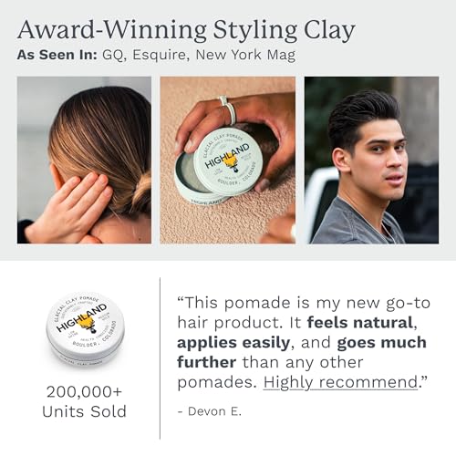 image for Highland Glacial Hair Clay Pomade - Award winning hair styling clay fo