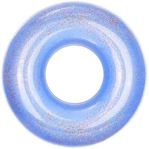 MoKo Schwimmring Aufblasbar mit Glitzer Blau