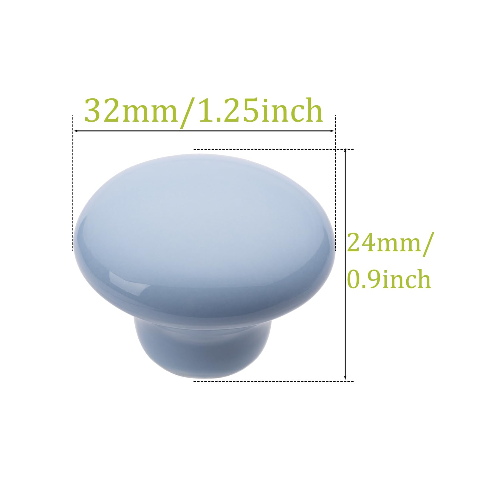 NAKUPENDA 6Pcs Manopole per Mobili Pomelli per Cassetti in Ceramica a Forma di Rotonde Pomello a Forma in Ceramica per Cassetto Cameretta Maniglie Delle Porte Armadi (Azzurro)