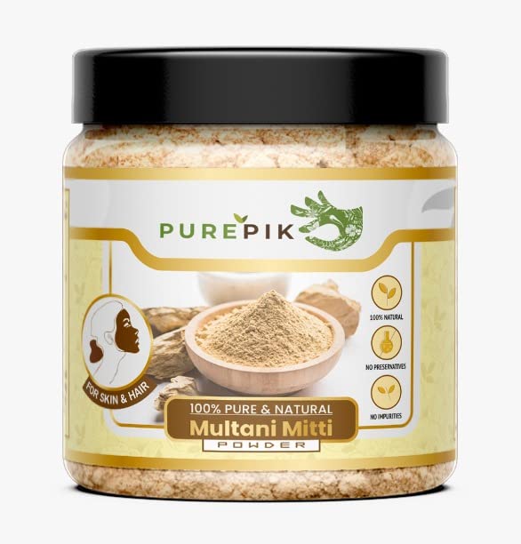 Pure Pik Organic Multani Mitti powder for Face, Skin and Hair (350 Gram