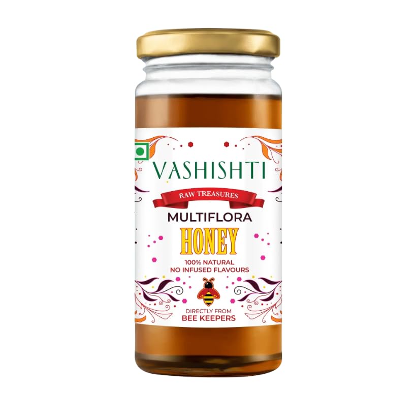 VASHISHTI Raw Treasures Multi Flora Honey | 100% Pure & Natural | Raw & Unprocessed Honey | No Added Sugar | No Artificial Flavours | Directly From Beekeepers (300 Gm)-picture-12