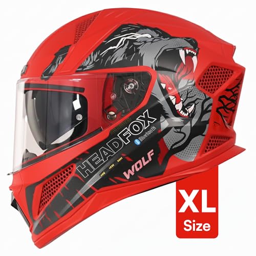 HEADFOX Store HEADFOX N2F Wolf Full Face Bluetooth Helmet for Bike - Image 3