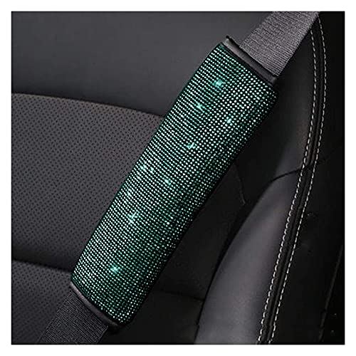 Spanice 4 Packs Crystal Diamond Seat Belt Shoulder Pads, Bling Bling Car Safety Belt Covers, Sparkly Auto Car Decoration Accessories For Women Or Girls (Green-4 Pcs) #TOP3