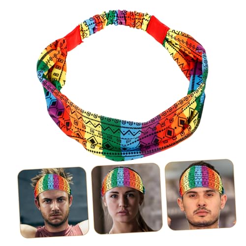 Anneome Tiara esportiva arco-íris laços bandana corrida feminina coifa headband faixa de cabeça para