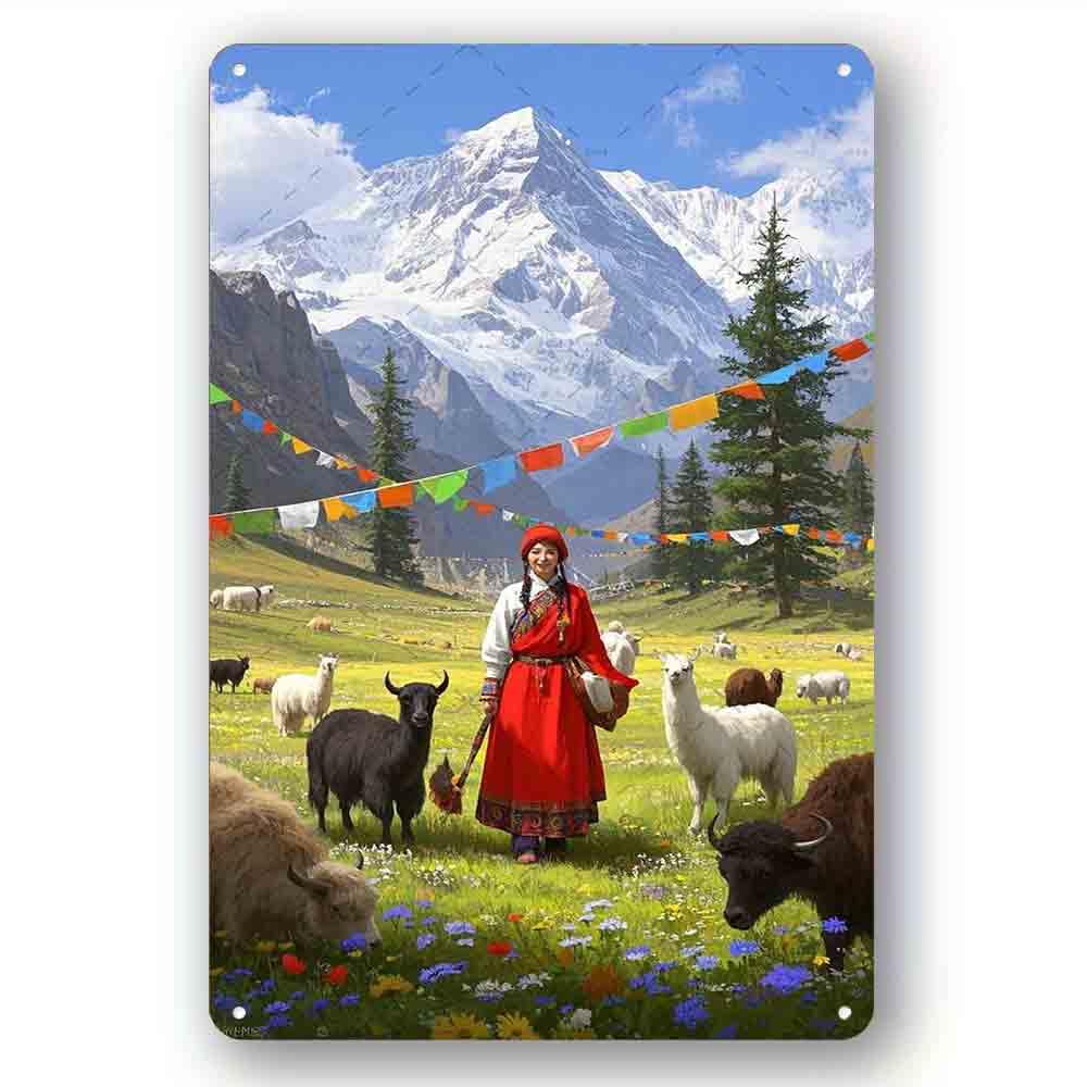 peiyeety Creative Aluminum Tin Sign The Wind in the Himalayas Gift Bedroom Vintage Novelty Cafe Shop Tin Sign 8x12 Inch Garage