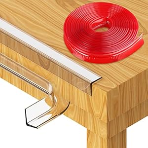 Baby Proofing, Silicone Edge Protector Strip, Soft Corner Protectors for Kids, 3.3ft Pre-Tape Adhesive Corner Protectors…