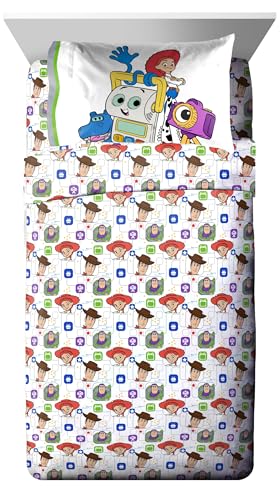 Image of Jay Franco Kids Comforter Set Includes Sheets and Pillow Covers - Soft and Cozy Bed Set for Stylish Room Decor, Official Licensed Bedding, Grey - Toy Story, 5 Piece Twin