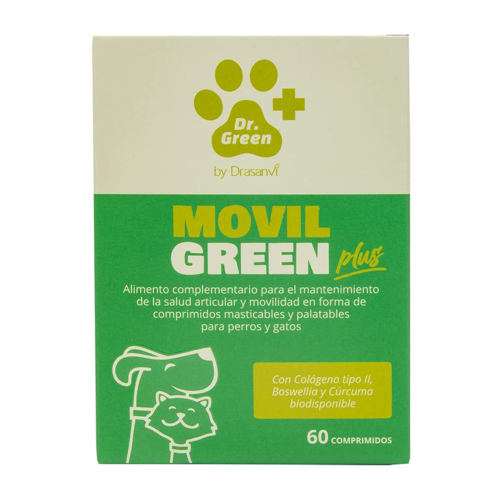 Artrosis Perro Movilgreen Plus 60 Comprimidos para Articulaciones Drasanvi | Formula Reforzada con Mayor Concentracion de Activos para Perros con Necesidades Articulares Mas Exigentes, Dr Green