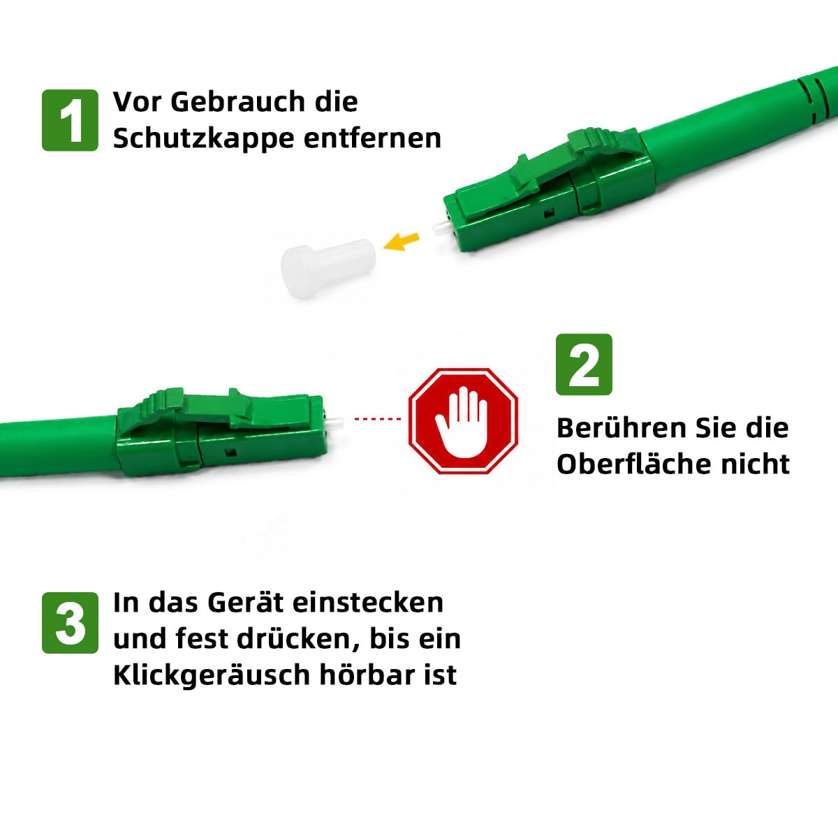 OS2 Gepanzertes LWL Kabel LC/APC auf LC/APC mit Adapter, 50m