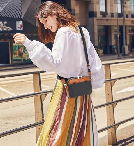 K·LORD Small Crossbody Bags for Women Vegan Leather Cell phone Purses Mini Shoulder Handbags with Wide Strap2