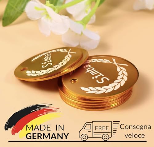 Unikat Branding | Erkennungsmarken im Singlepack | Hund, Katze und Herrchen | Hundemarke personalisiert | Beidseitig mit Gravur I rund | Gold, 30mm