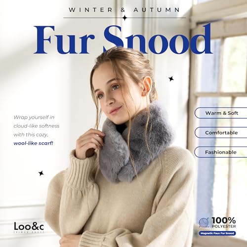 Magnet Faux Fur Tippet Women's Scarf, Thick Neck Wrap, Cold Protection, Warm Collar Winter Snood2