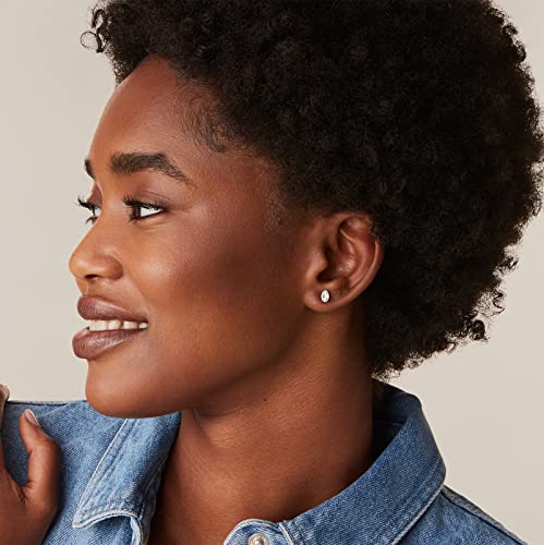 14K Yellow Gold Plated Sterling Silver Cubic Zirconia Stud Earrings For Women Oval 4X6Mm #TOP1