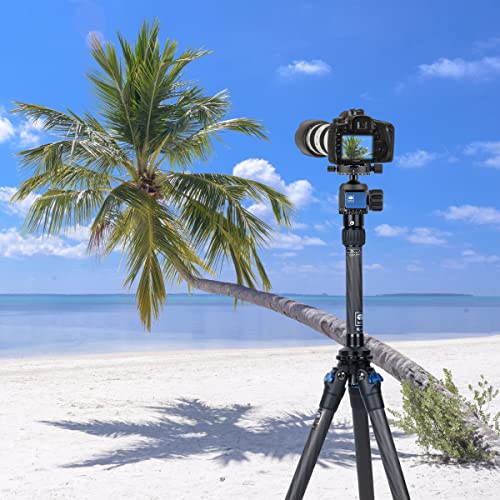 Sirui Am Carbon Fiber Tripod With Two-Section Carbon Fiber Center Column, 59.8″ Compact Travel Tripod With Twist Locks (Am225+Sl100) #TOP6