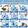 Photo Magnet Making Machine, Button Press Machine for 2 Inches / 50mm Square Fridge Magnetic Stickers, 100 Sets of Button Maker Supplies, Badge Maker Kit for Home School DIY Crafts, Business, Blue