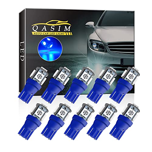 Qasim 194 Led Bulb Blue, T10 W5W 2825 158 192 168 194 Wedge 5-SMD 5050 Ultra Blue LED Light bulb Car Interior Lights 12V DC (Pack of 10) Qasim 194 Led Bulb Blue, T10 W5W 2825 158 192 168 194 Wedge 5-SMD 5050 Ultra Blue LED Light bulb Car Interior Lights 12V DC (Pack of 10)