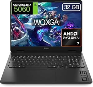 HP OMEN Gaming Laptop 40,6 cm (16 inch), 2,5 K WQXGA (AMD Ryzen AI 7 350, 32 GB RAM, 1 TB SSD, NVIDIA RTX 5060, FreeDos) Spaans QWERTY-toetsenbord, zwart