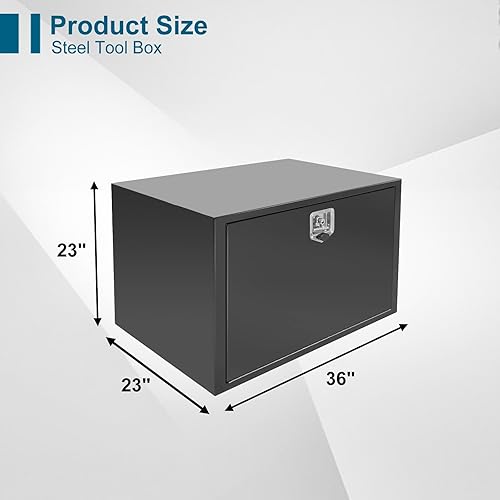 Miniatura 57 de Caja de acero para camión, 30 x 18 x 18 pulgadas, caja de acero resistente para remolque, caja de herramientas para camión, organizador