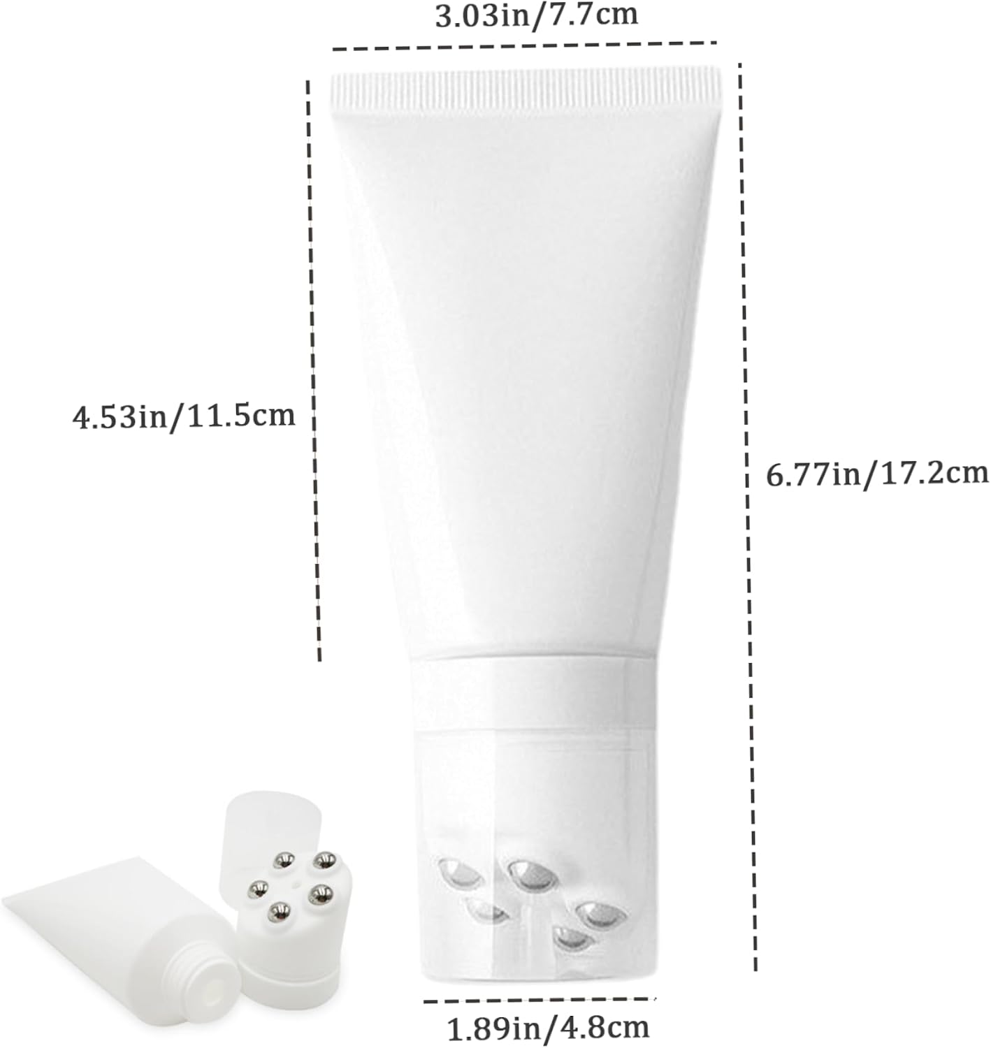 Sunscreen Roller Applicator 7x3 In Portable Refillable Roller Ball Applicator with Lid & 5 Massage Balls Leak-Proof Empty Roll on Bottles for Body Lotion Essential Oil image 3