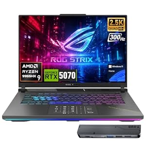 ASUS ROG Strix G16 5070 300Hz Gaming Laptop, AMD Ryzen 9 9955HX, GeForce RTX 5070, 16" QHD+ 2.5K 300Hz IPS, 64GB DDR5, 4TB SSD, 4-Zone RGB Backlit KB, HDMI, Copilot, Windows 11 Home, w/Bundle