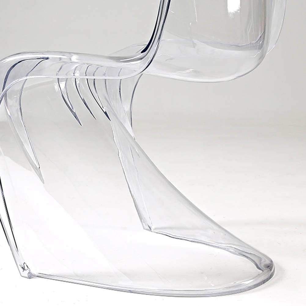 Amazon｜モダンな透明アクリルダイニングチェア、 布張りアームレス