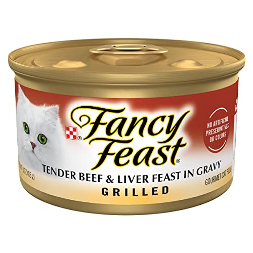 Purina Fancy Feast Grilled Wet Cat Food Beef and Liver Feast in Wet Cat Food Gravy - (Pack of 24) 3 oz. Cans