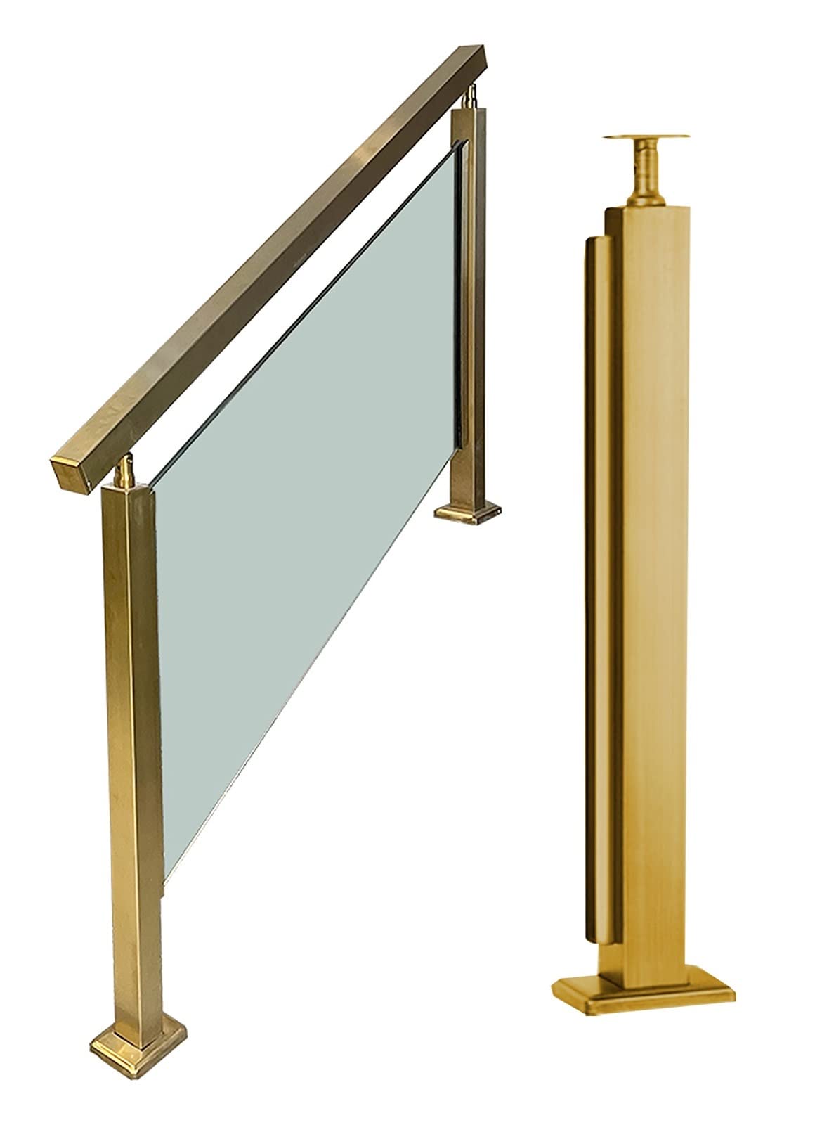 GHFXSCV Glass Railing Post Commercial Glass Railing System for Round/Square Handrails Staircase Railing Column for Gardens Lofts HotelsDurable & Stylish
