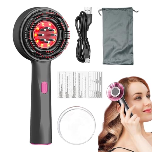 Dispositivo massaggiatore per la testa, pettine stimolante per il cuoio capelluto, spazzola per massaggio rilassante, applicatore per olio per capelli con presa comoda, massaggiatore elettrico per