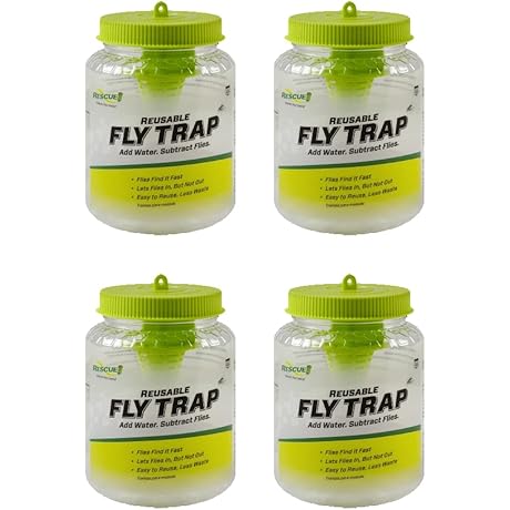 Rescue Outdoor Reusable Fly Trap Canister 4 Pack