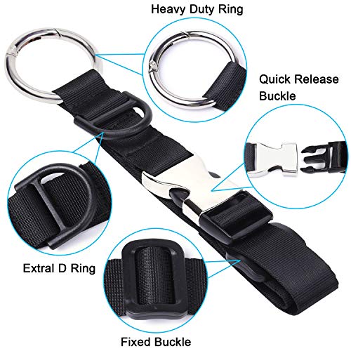 Wisdompro Jacket Gripper Strap, Add A Bag Luggage Strap Baggage Suitcase Belt Travel Accessories With D-Buckle, Easy To Carry Your Extra Bags - Black #TOP1