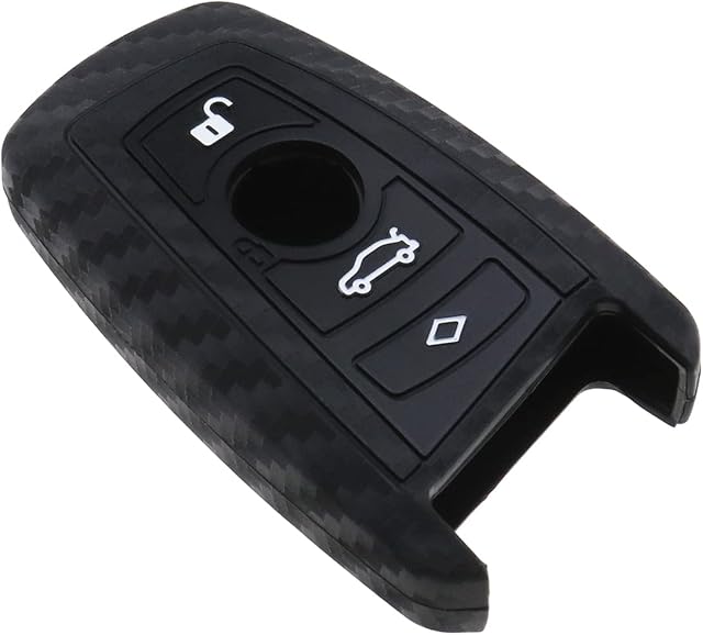 4 Button Car Key Protective Cover Case Compatible with B-M-W 1 3 4 5 6 7 Series Black Silicone Key Fob Cover Waterproof Dust-proof Scratch-resistant
