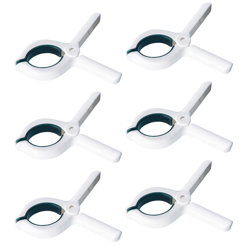 KINDOYO 6Pcs Large Beach Towel Clips - Non-Slip Towel Pegs Plastic Windproof Clothes Pins Strong Grip Non-Marking Laundry Clip Towel Clips for Sun Loungers Laundry Garden Pool (Blue)