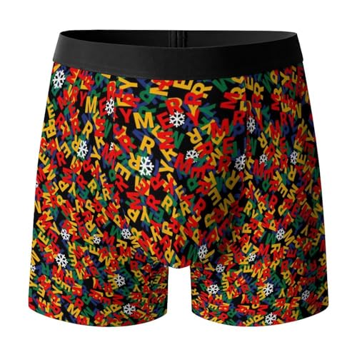 Image of MKEDBEW Mens 20241008-merry Boxer Briefs Soft And Breathable Quick Dry Underwear Boxer Briefs for Men 6inch No Fly