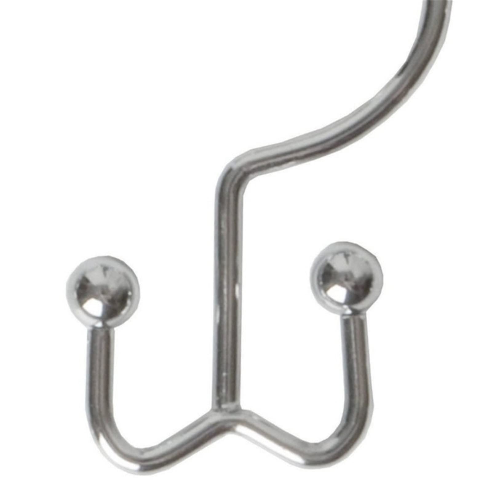 Ganci for Tende da Doccia, 12 Pezzi Anelli for Tende da Doccia in Acciaio Inossidabile Ganci da Doccia a Doppio Scorrimento in Metallo Resistente alla ruggine for Tende da Bagno