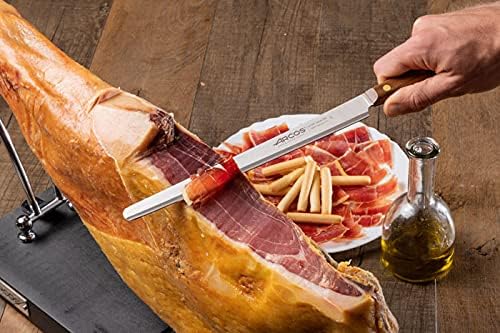 Using the Arcos Slicing Knife to slice ham