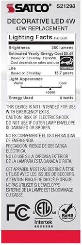 Miniatura 6 de Satco S21298 4CA10LED940CL120VE12-paquete de 6
