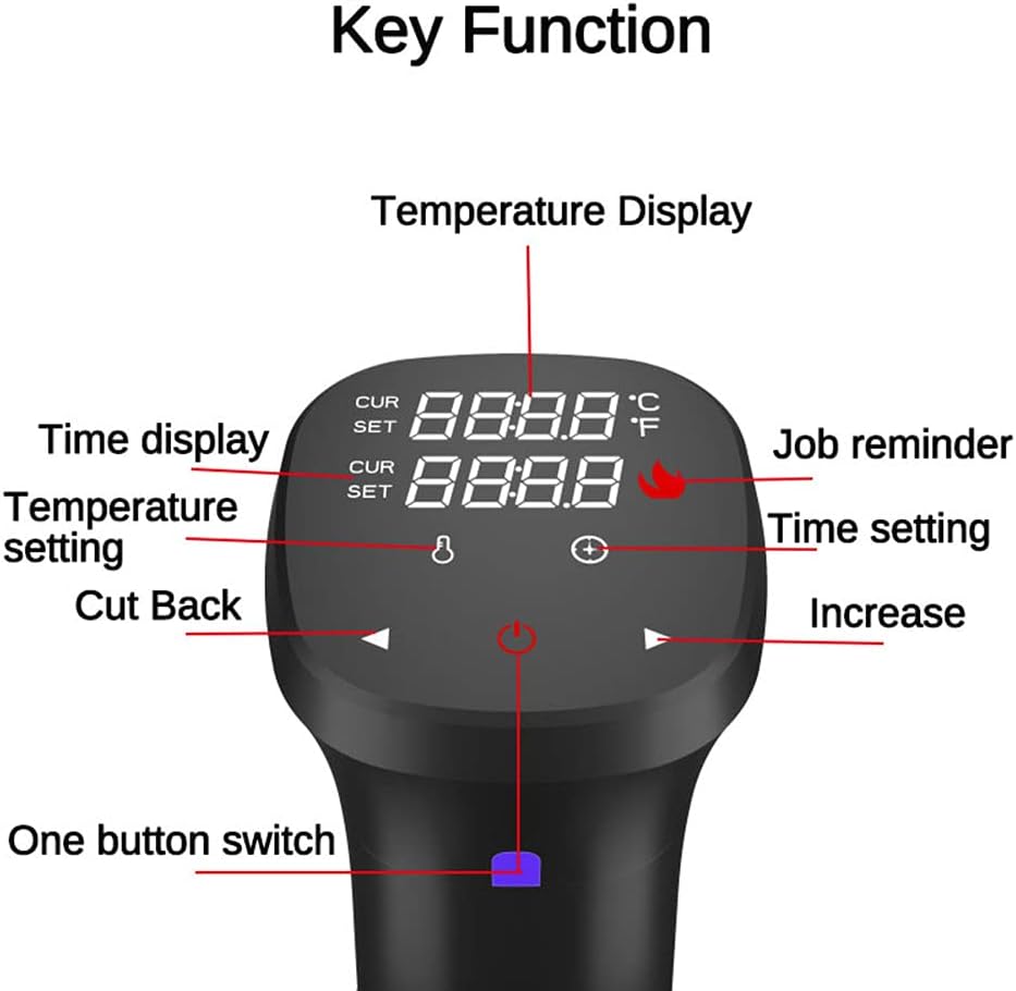 Gaone 1100W Sous Vide Precision Cooker Ipx7 Waterproof LCD Touch Display, Accurate Temperature Digital Timer Thermal Immersion Circulator Precision Slow Cooker Meat,110v