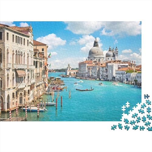 Un Canal ensoleillé Puzzles 1000 Pieces Picture Puzzle Le Paysage for Adults Décoration Murale Tableau Décoratif 52x38cm/1000pcs