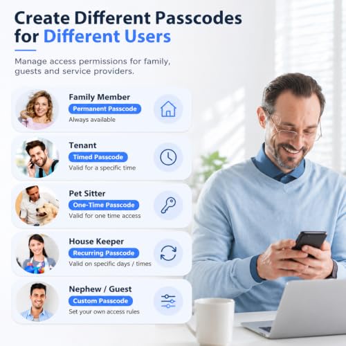 Image of Smart Lock,CATCHFACE Bluetooth Enabled Fingerprint and Touchscreen Electronic Door Lock|TTLock Door Lock|Keyless Entry Door Lock|Auto Lock|Smart Door Lock for Front Door Office Apartment Garage