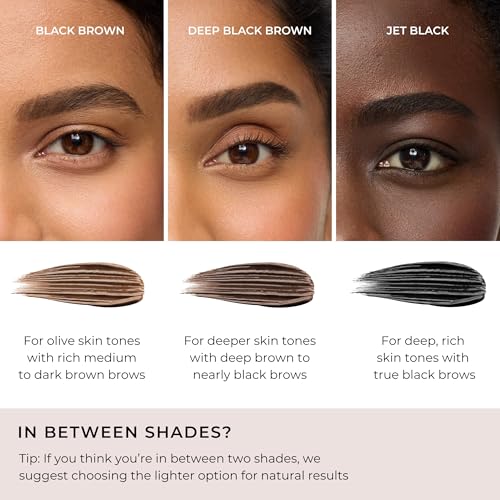 WUNDERBROW Eyebrow Gel, Waterproof, Smudgeproof, Long Lasting, Shade: Deep Black/Brown, Vegan and Cruelty-Free