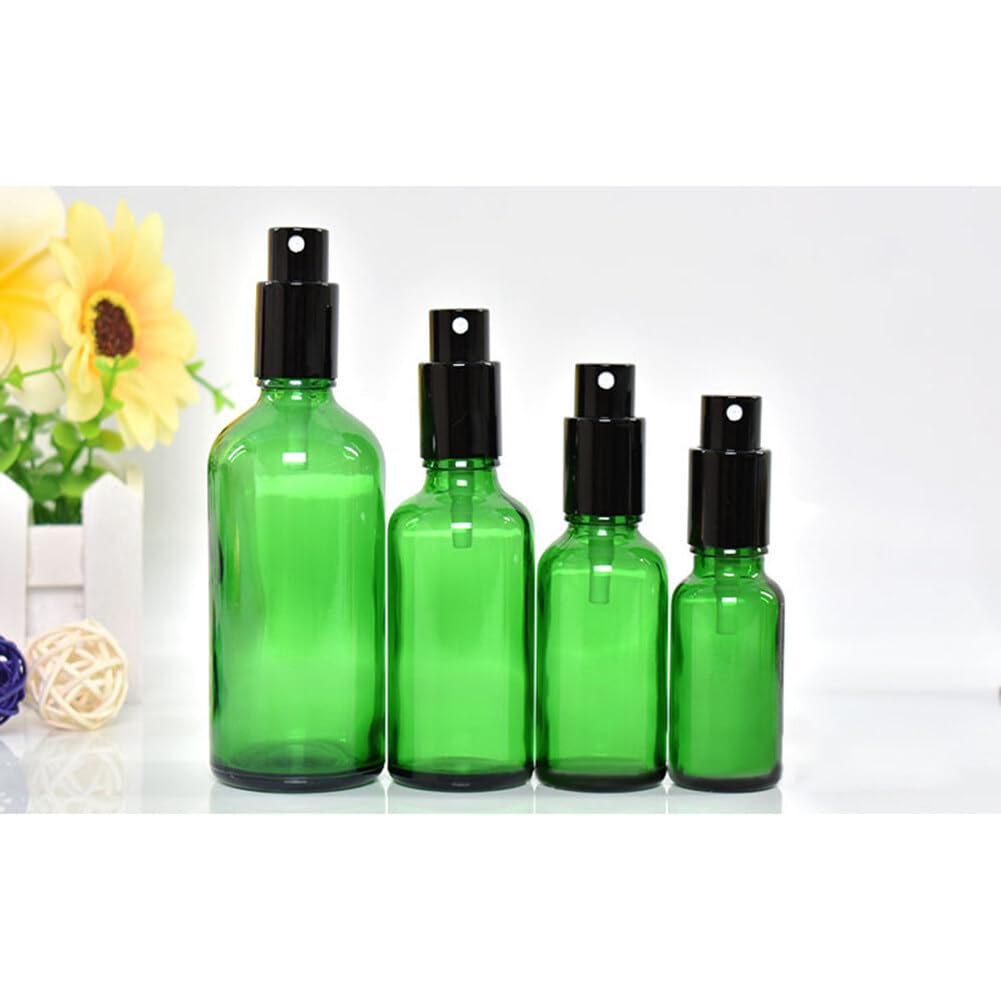 20 flaconi spray da 10 ml in vetro verde vuoto, kit viaggio flaconi per nebulizzazione fine nebulizzatore in vetro flacone vuoto riutilizzabile per oli essenziali, profumo, aromaterapia, farmacia