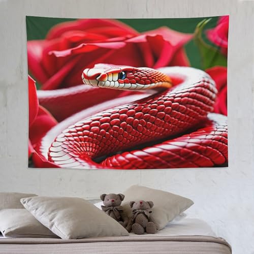 Tapisserie murale serpent rouge PAZZK habillez un grand mur vide facilement