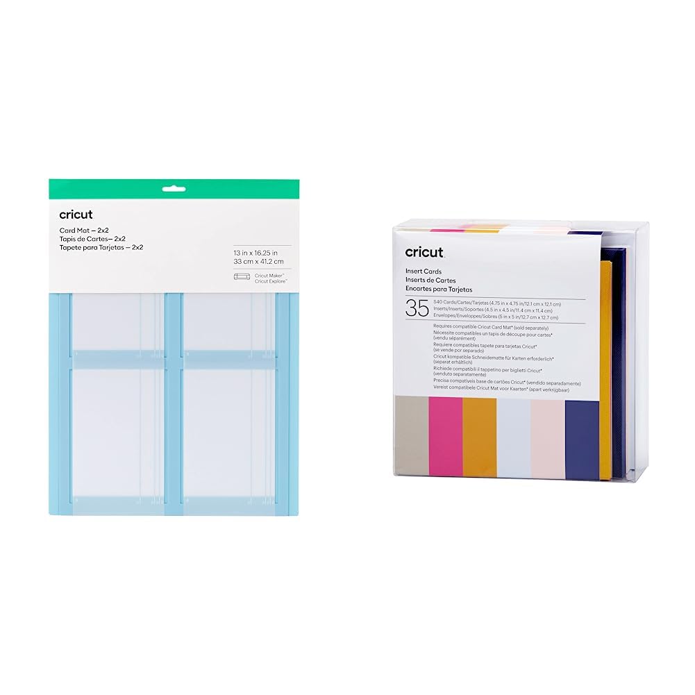 Cricut Kartenmatte - 2x2 | Für alle Cricut Kartengrößen & Insert Cards | Sensei | 12,1 cm x 12,1 cm | 35-Pack