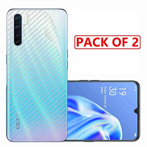 Image of Compatible with (Pack of 2) Oppo F15 Back Screen Protective Film Carbon Fiber Skin Transparent Screen Guard Sticker