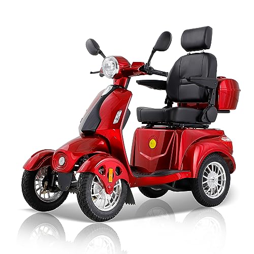 Mobility Scooter for Seniors & Adults, 4 Wheels Elderly Medical Electric Wheelchair Scooters Device for Parents, 500LBS Capacity All Terrain Heavy Dut