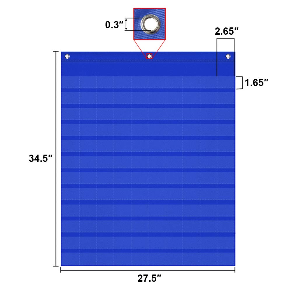 AUVCAS Hundreds Pocket Chart Kids Counting Number Learning Chart for Classroom Home,0-120 Double-Sided Number Cards & 9 Clear Symbol Cards Included(120 Pockets) - Image 3