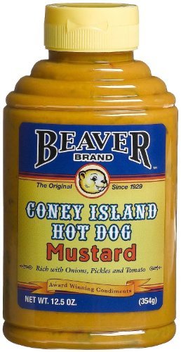 Beaver B78393 Beaver Coney Island Hot Dog Mustard -6x12.5oz by Beaver Brand