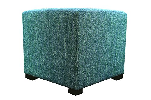 MJL Furniture Designs Upholstered Cubed/Square Olivia Series Ottoman, 17" x 19" x 19", Teal