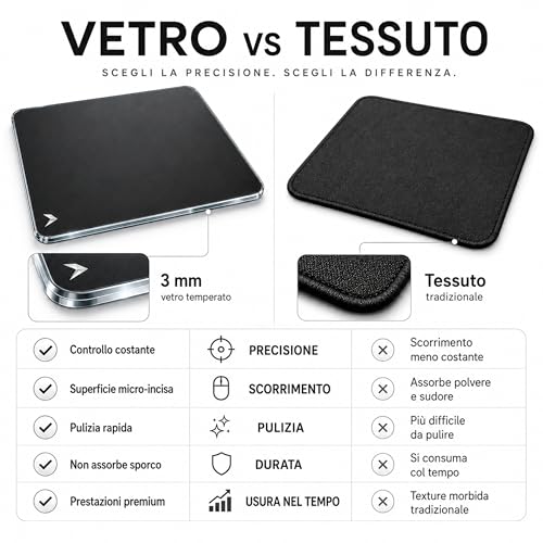 Tapis de souris gaming avec surface micro-gravée AEGIS Glass Pro - 5