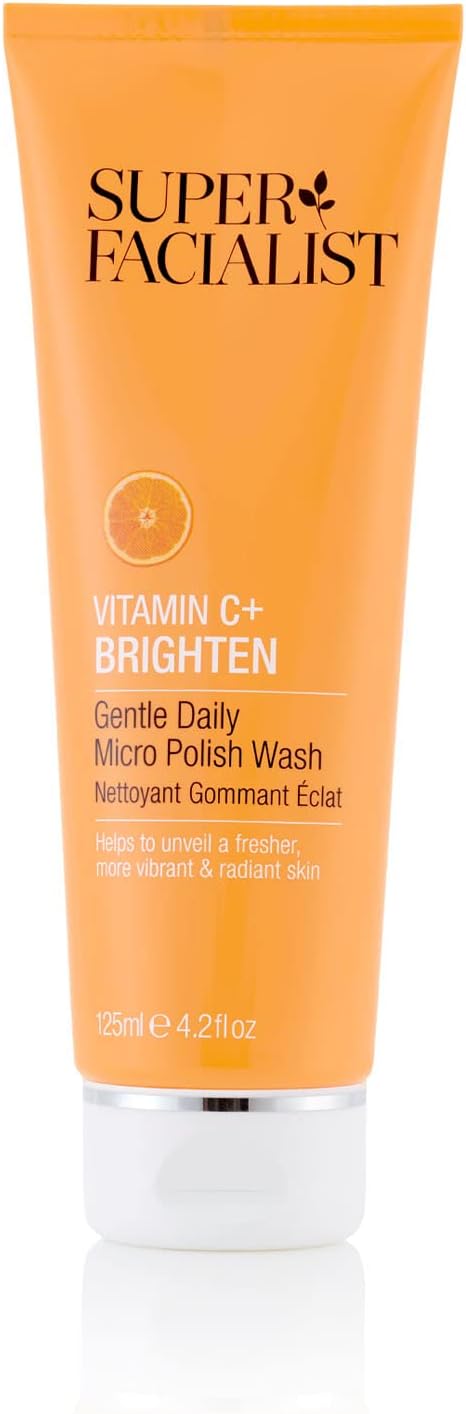 Super Facialist – Vitamin C + Brighten Gentle Daily Micro Polish Wash, Face Wash for Removing Dead Cells & Daily Impurities with Biodegradable Micro Beads, Vegan Friendly, 125ml Super Facialist – Vitamin C + Brighten Gentle Daily Micro Polish Wash, Face Wash for Removing Dead Cells & Daily Impurities with Biodegradable Micro Beads, Vegan Friendly, 125ml